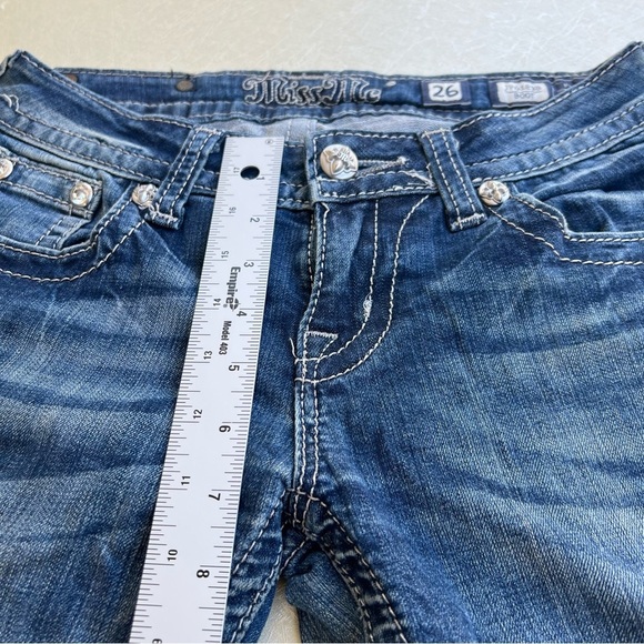 Miss Me Blue Boot Cut Jeans with Embroidered Back - Picture 6 of 11